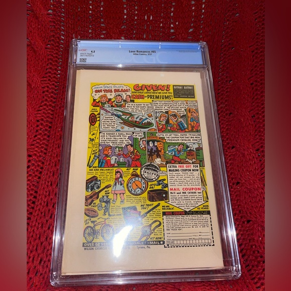 LOVE ROMANCES #65 CGC 4.5 Atlas Comics 1957 Unpressed 10 Cent Cover - Picture 3 of 4